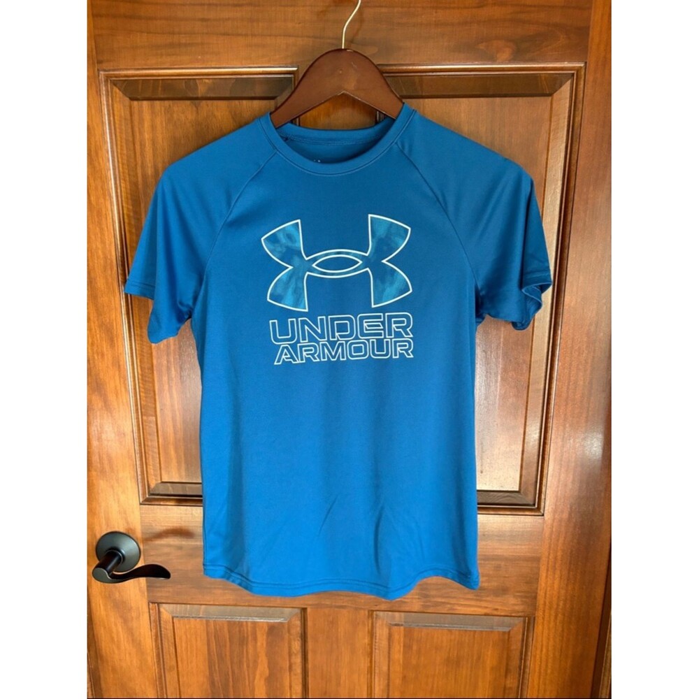 Under Armour Royal Blue Logo Athletic Tee- Boys Large